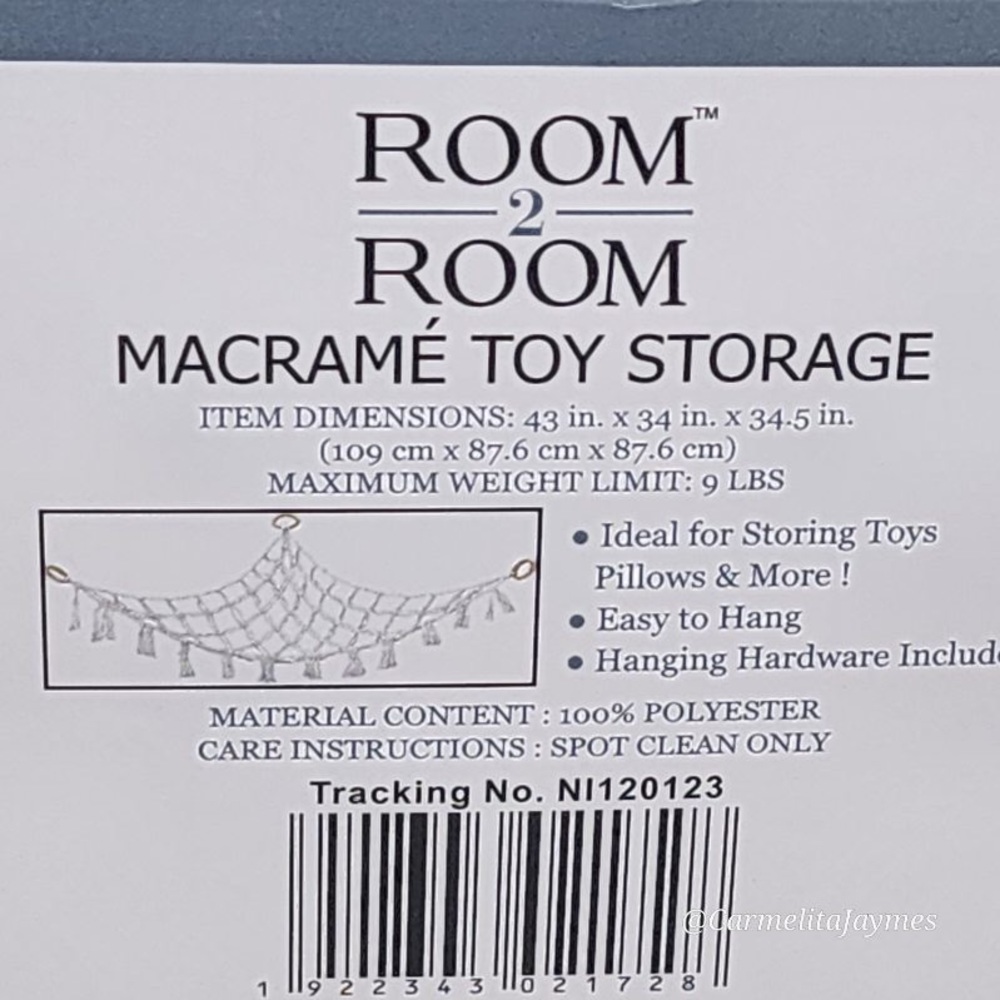 MACRAMÉ TOY 🧸 STORAGE NET Room 2 Room NIB - Picture 4 of 4